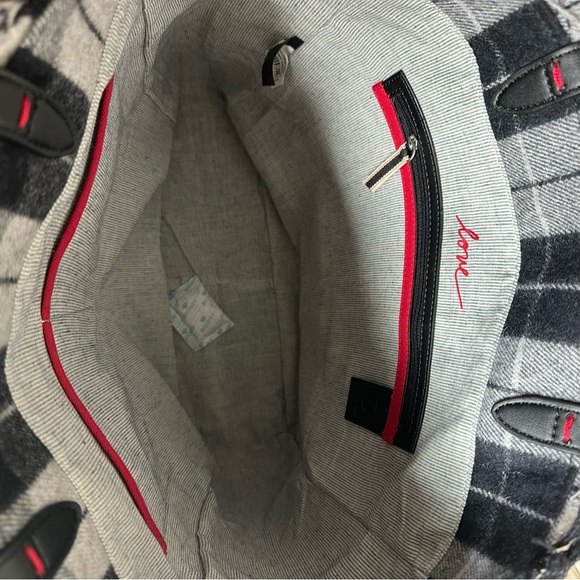 ED Ellen Degeneres Grey Tartan Tote Joy NWT - Picture 13 of 15